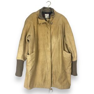 Bridgewear Vintage Coat Jacket Womens L Corduroy‎ Tan Zip 642